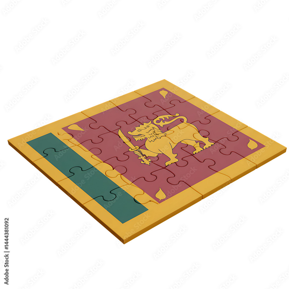 Puzzle Pieces Forming Sri Lankan Flag on Transparent Background
Puzzle Pieces Forming Sri Lankan Flag on Transparent Background