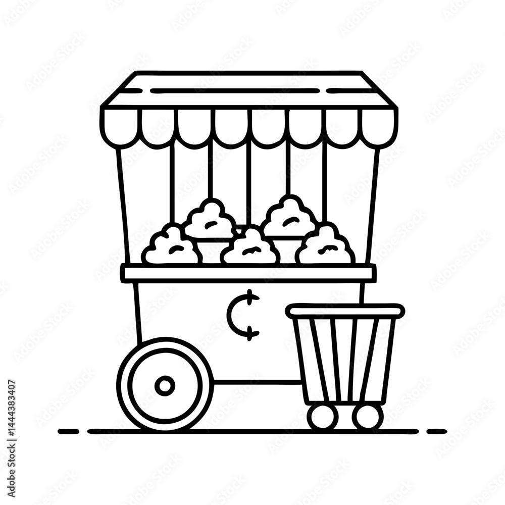 popcorn machine icon, popcorn machine line art - simple line art of popcorn machine, perfect for popcorn machine logos and icons popcorn machine icon, popcorn machine line art - simple line art of popcorn machine, perfect for popcorn machine logos and icons