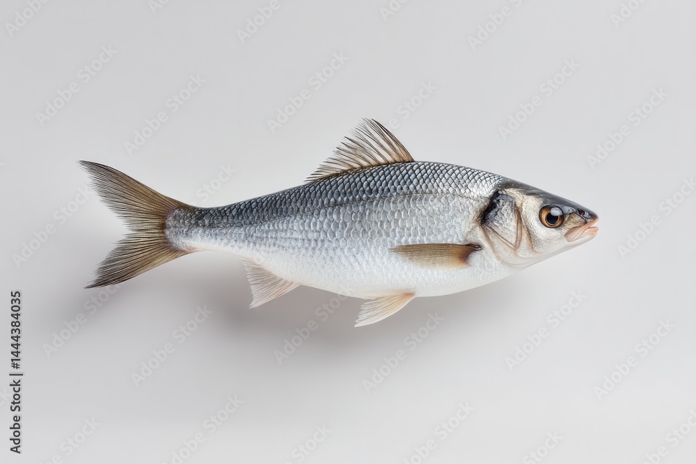 showcase minimalistic image of solitary fish isolated on pristine white background emphasizing concept of simplicity showcase minimalistic image of solitary fish isolated on pristine white background emphasizing concept of simplicity