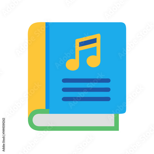 Colorful Music Book Icon - Songbook Symbol Vector