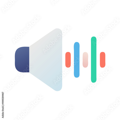 Sound wave illustration: Volume icon with audio levels