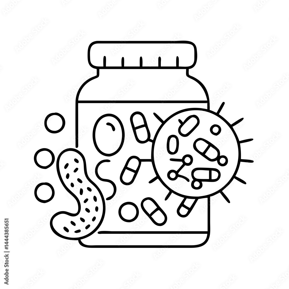 probiotics icon, probiotics line art - simple line art of probiotics, perfect for probiotics logos and icons probiotics icon, probiotics line art - simple line art of probiotics, perfect for probiotics logos and icons