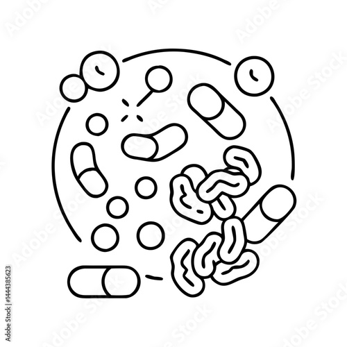 probiotics icon, probiotics line art - simple line art of probiotics, perfect for probiotics logos and icons