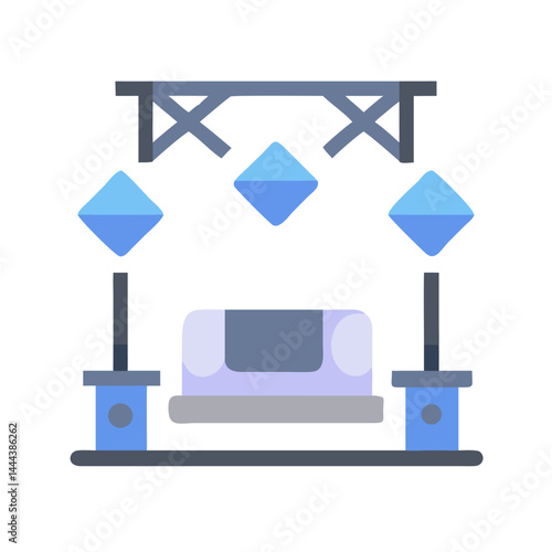 Stage with Lights and Seat Minimalist Icon