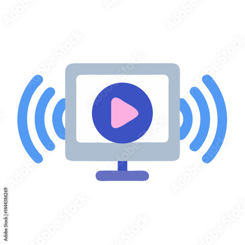 Live stream video broadcast display with wireless connection