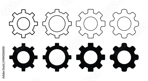 
Gear setting icon set. Cog wheel icon. Gear wheel vector linear icon for use in any purpose
