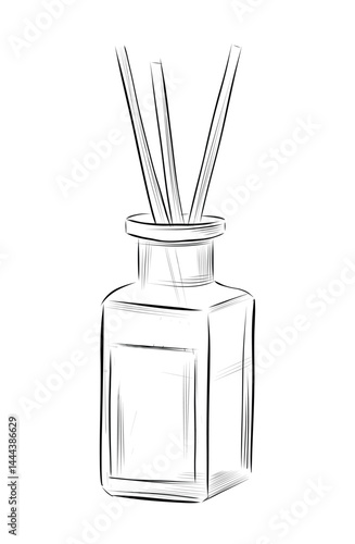 Aroma diffuser glass bottle sticks vector