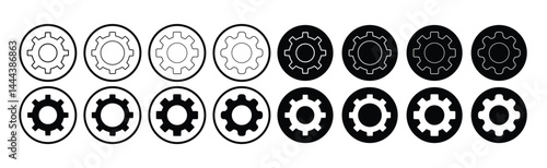 
Gear setting icon set. Cog wheel icon. Gear wheel vector linear icon for use in any purpose

