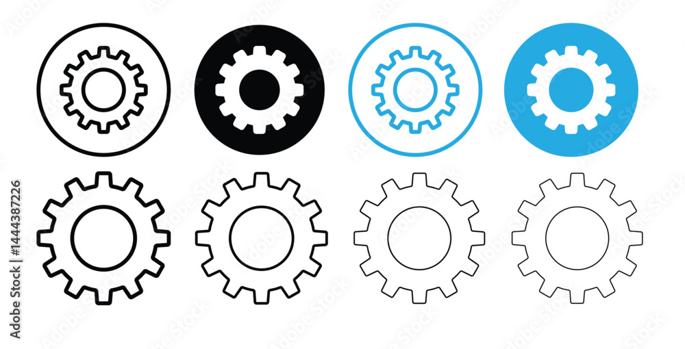 Gear setting icon set. Cog wheel icon. Gear wheel vector linear icon for use in any purpose
Gear setting icon set. Cog wheel icon. Gear wheel vector linear icon for use in any purpose