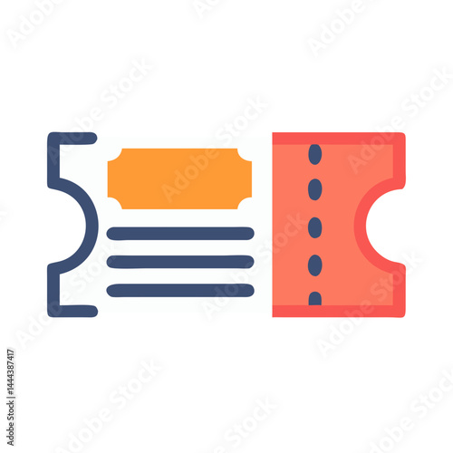 Illustration of a Colorful Cartoon Admission Ticket for Events