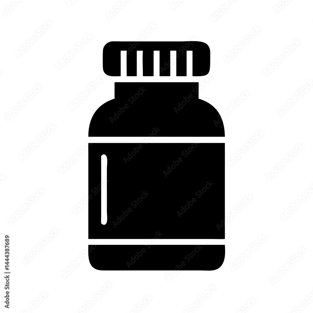 Fototapeta premium medicine bottle black linear isolated vector 
