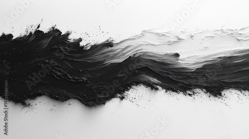 Obraz na płótnie Abstract Monochrome Wave: A Study in Black and White w salonie