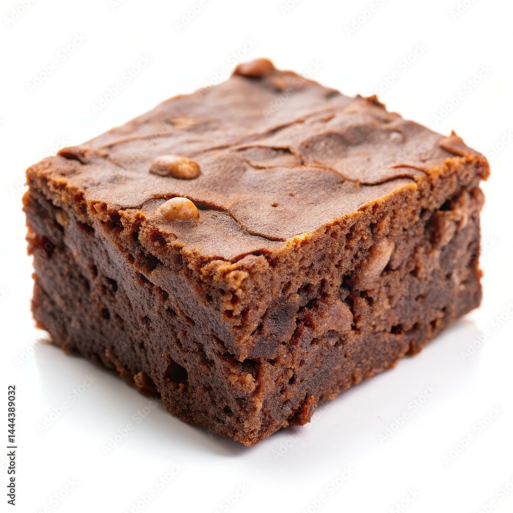 Delicious Homemade Chocolate Brownie With Walnuts Isolated On White Background Delicious Homemade Chocolate Brownie With Walnuts Isolated On White Background