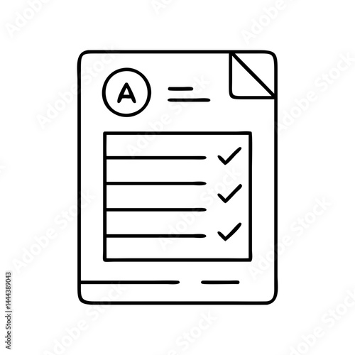 report card icon, report card line art - simple line art of report card, perfect for report card logos and icons