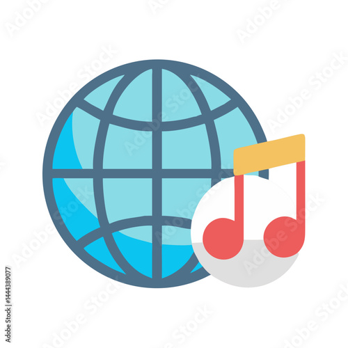 Global music streaming platform and industry icon concept