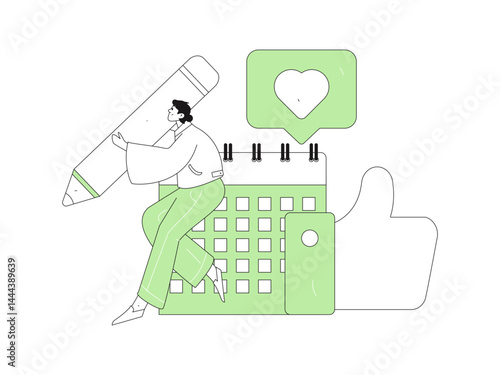 Check-in character flat vector concept operation hand-drawn illustration
