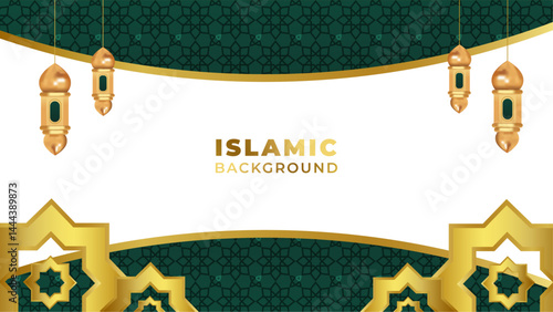 Green Decorative Islamic Pattern Background