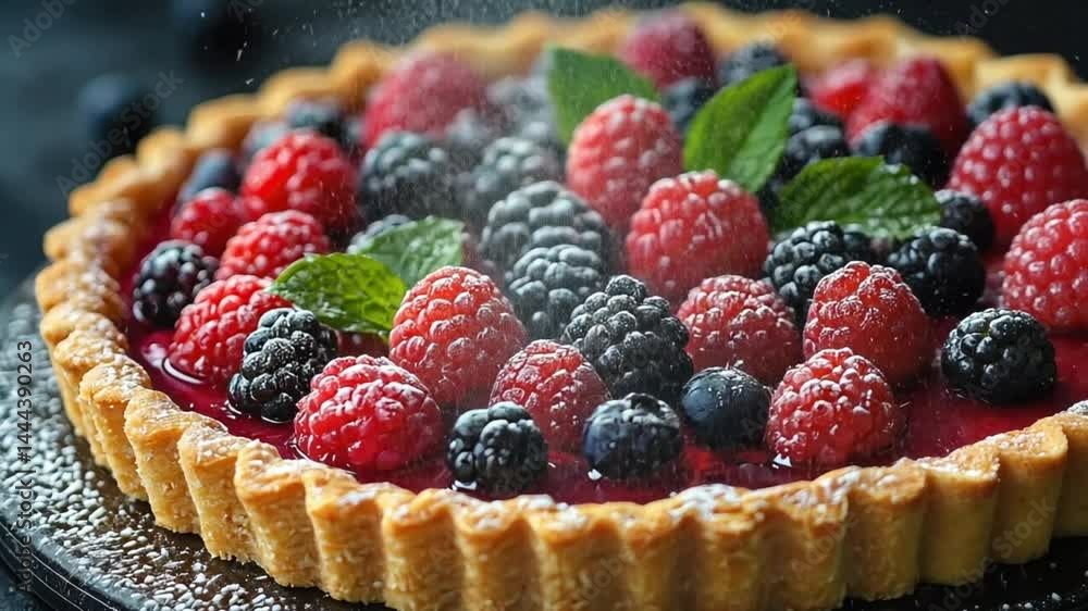 Delicious Raspberry and Blackberry Tart with Mint Delicious Raspberry and Blackberry Tart with Mint