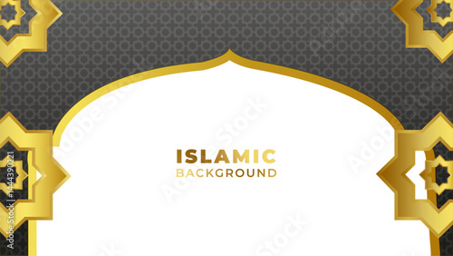 Black Decorative Islamic Pattern Background