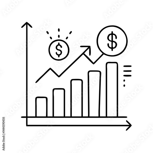 rising prices icon, rising prices line art - simple line art of rising prices, perfect for rising prices logos and icons