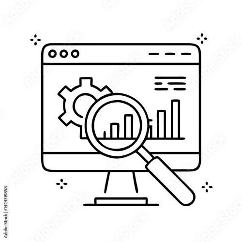 search engine marketing sem icon, search engine marketing sem line art - simple line art of search engine marketing sem, perfect for search engine marketing sem logos and icons