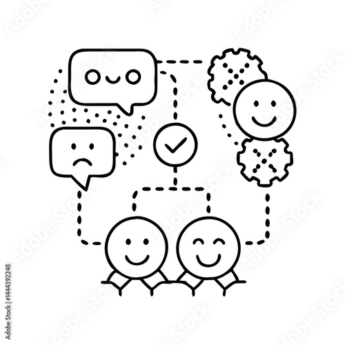 sentiment classifier icon, sentiment classifier line art - simple line art of sentiment classifier, perfect for sentiment classifier logos and icons