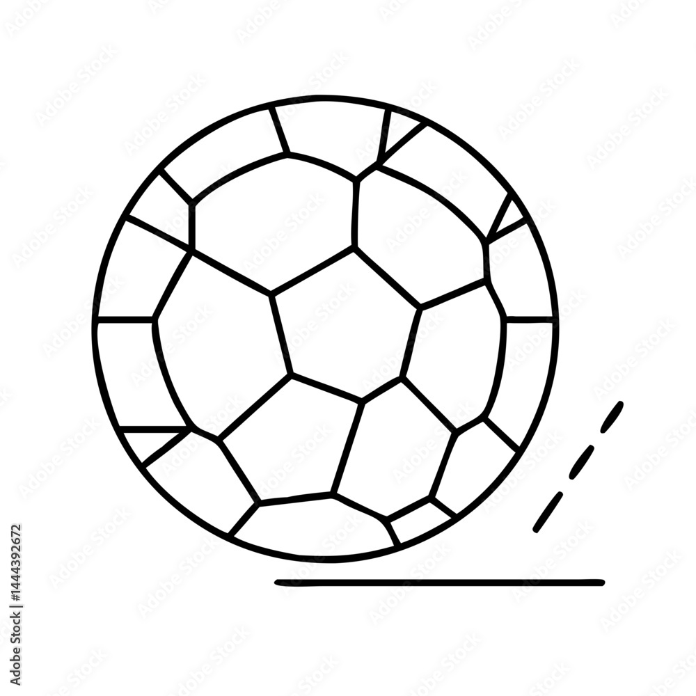 Fototapeta premium soccer ball icon, soccer ball line art - simple line art of soccer ball, perfect for soccer ball logos and icons