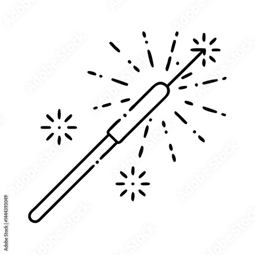sparkler icon, sparkler line art - simple line art of sparkler, perfect for sparkler logos and icons