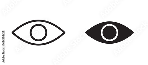 Visible icon In Flat and stroke Style Vector For App, UI, Websites. Black Vector Illustration.