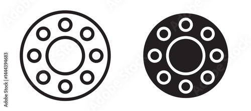 Car bearing icon In Flat and stroke Style Vector For App, UI, Websites. Black Vector Illustration.