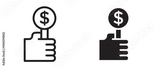 Auction icon In Flat and stroke Style Vector For App, UI, Websites. Black Vector Illustration.