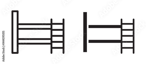 Bunk bed icon In Flat and stroke Style Vector For App, UI, Websites. Black Vector Illustration.