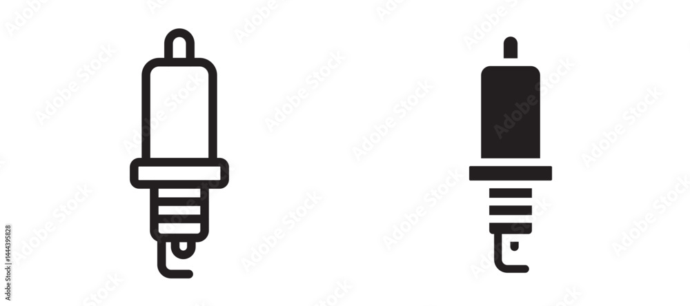Spark plug icon In Flat and stroke Style Vector For App, UI, Websites. Black Vector Illustration. Spark plug icon In Flat and stroke Style Vector For App, UI, Websites. Black Vector Illustration.