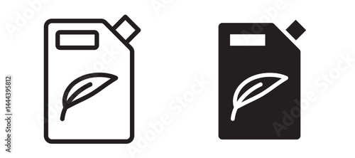 Biofuel canister icon In Flat and stroke Style Vector For App, UI, Websites. Black Vector Illustration.