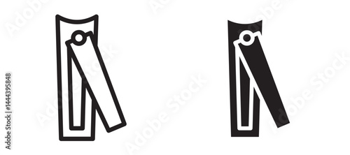 Nail clippers icon In Flat and stroke Style Vector For App, UI, Websites. Black Vector Illustration.