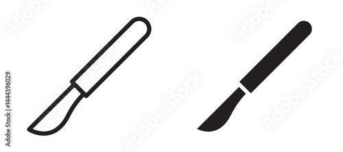 Scalpel icon In Flat and stroke Style Vector For App, UI, Websites. Black Vector Illustration.