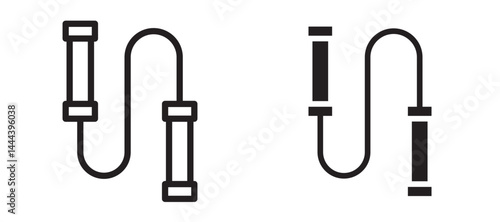 Jump rope icon In Flat and stroke Style Vector For App, UI, Websites. Black Vector Illustration.
