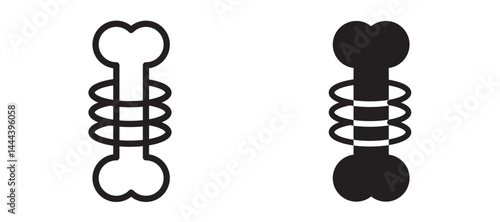 Strong healthy bones icon In Flat and stroke Style Vector For App, UI, Websites. Black Vector Illustration.