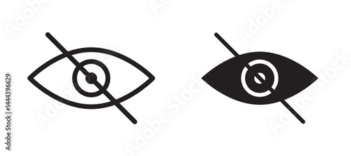 Blindness icon In Flat and stroke Style Vector For App, UI, Websites. Black Vector Illustration.
