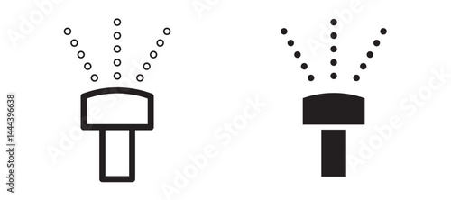 Lawn sprinkler icon In Flat and stroke Style Vector For App, UI, Websites. Black Vector Illustration.