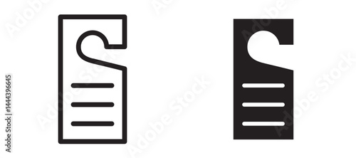 Door hanger icon In Flat and stroke Style Vector For App, UI, Websites. Black Vector Illustration.