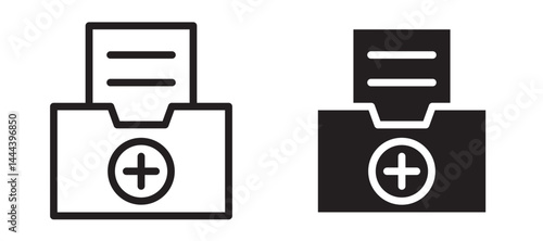 Medical history icon In Flat and stroke Style Vector For App, UI, Websites. Black Vector Illustration.