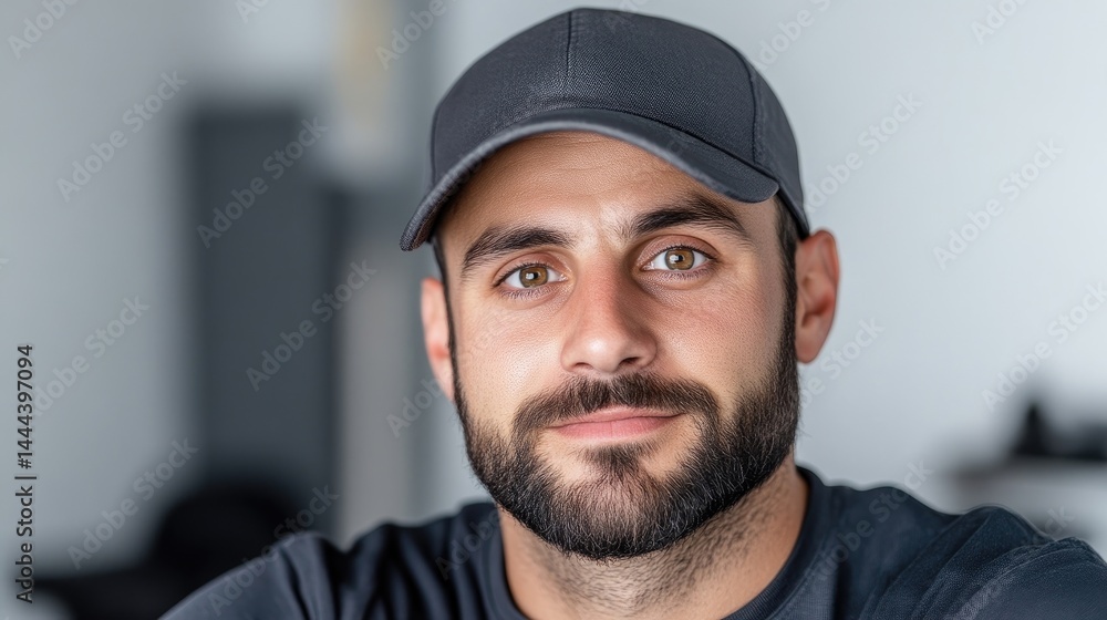 A bearded man wearing a cap smiling at the camera, indoor setting with soft lighting, casual attire, and friendly and approachable expression. A bearded man wearing a cap smiling at the camera, indoor setting with soft lighting, casual attire, and friendly and approachable expression.