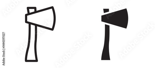 Hatchet icon In Flat and stroke Style Vector For App, UI, Websites. Black Vector Illustration.