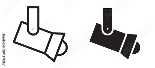 Spotlight icon In Flat and stroke Style Vector For App, UI, Websites. Black Vector Illustration.