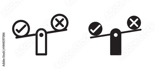 Ethics icon In Flat and stroke Style Vector For App, UI, Websites. Black Vector Illustration.