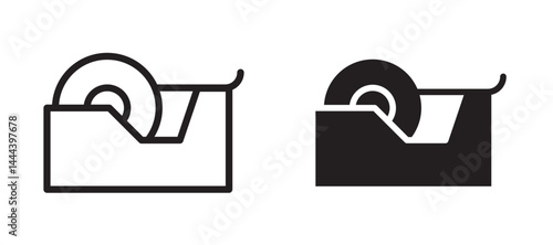 Tape dispenser icon In Flat and stroke Style Vector For App, UI, Websites. Black Vector Illustration.