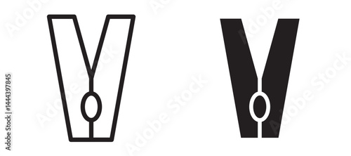 Peg icon In Flat and stroke Style Vector For App, UI, Websites. Black Vector Illustration.