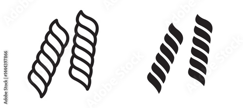 Pasta icon In Flat and stroke Style Vector For App, UI, Websites. Black Vector Illustration.