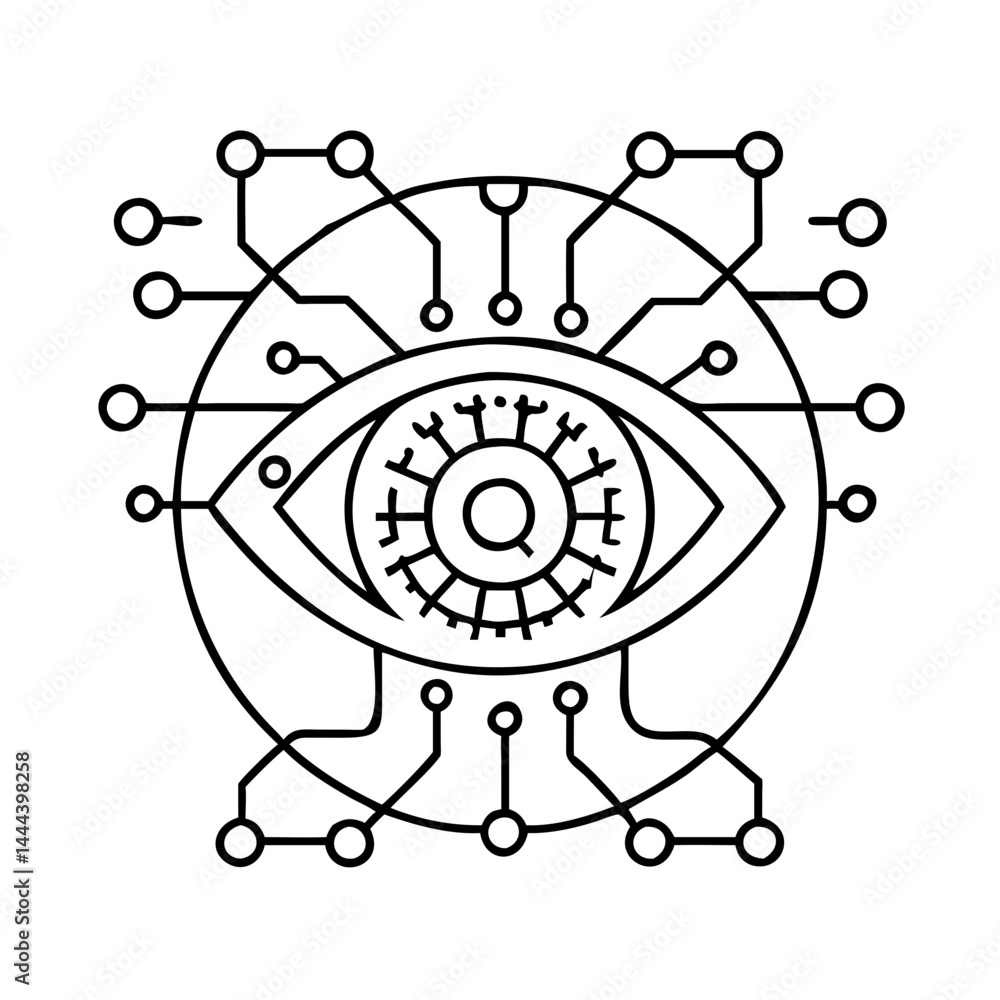 Obraz premium vision ai icon, vision ai line art - simple line art of vision ai, perfect for vision ai logos and icons